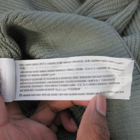 Abercrombie & Fitch Sweater Men XL Green Cotton Knit 1/4 Zip Ribbed NEW 594 - Picture 3 of 9